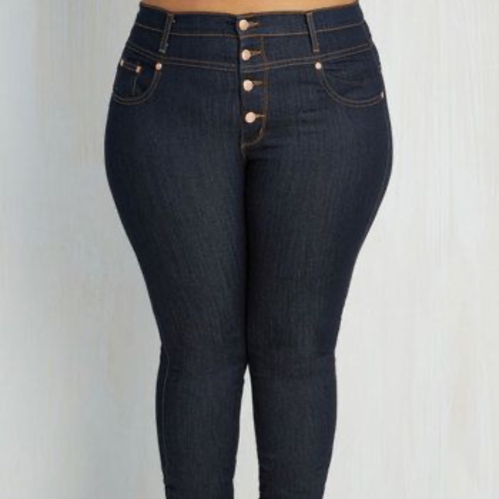 Modcloth Karaoke Songstress High Waisted Jeans
